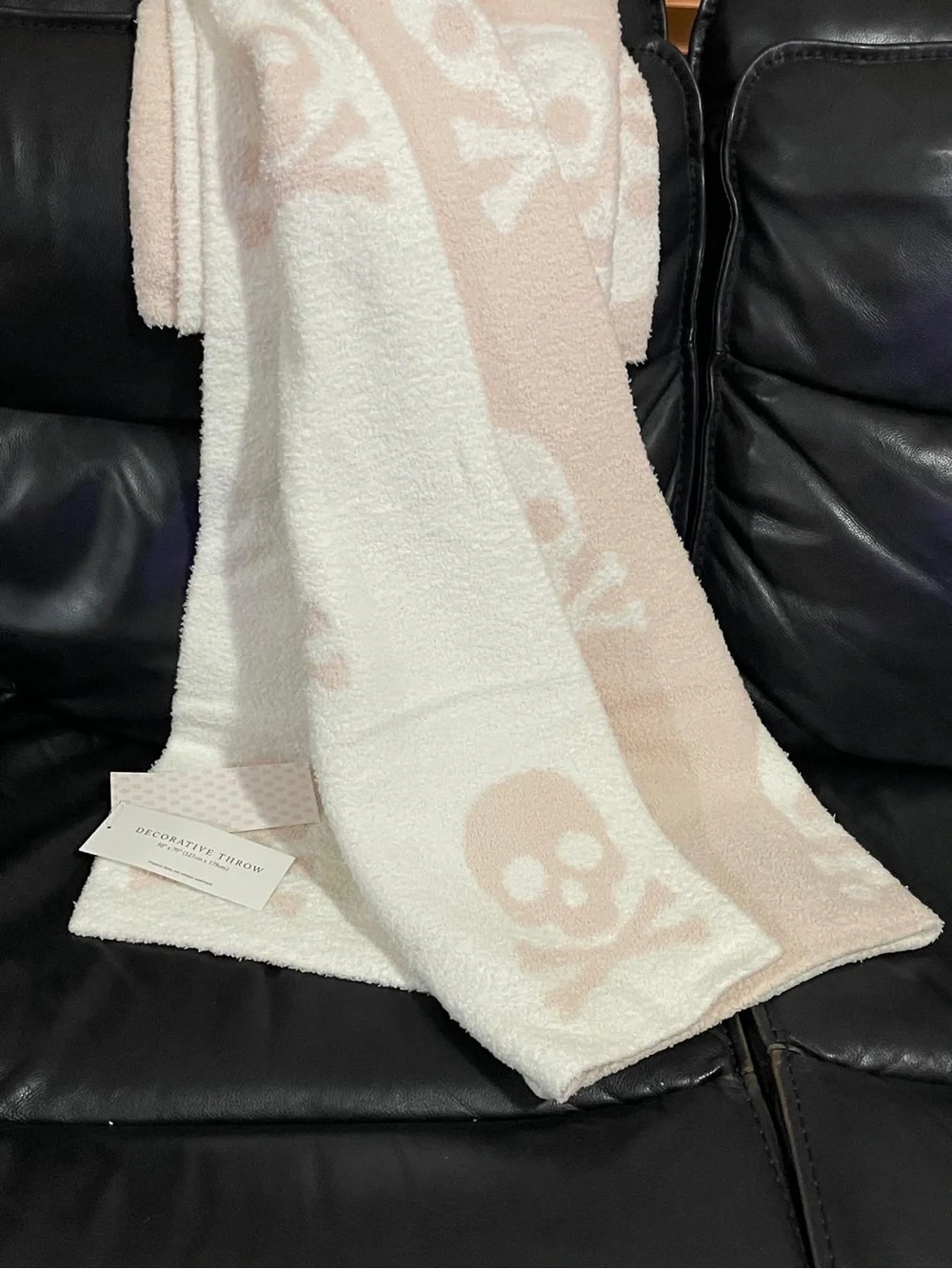 Cupcakes and Cashmere Pink Skull Throw - Halloween Pink Skulls Throw